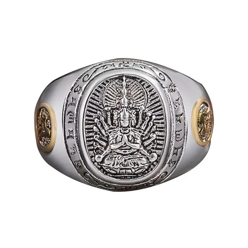 Men's Ring Eight Patron Saint Buddha Personality Banquet Retro Jewelry | Rings