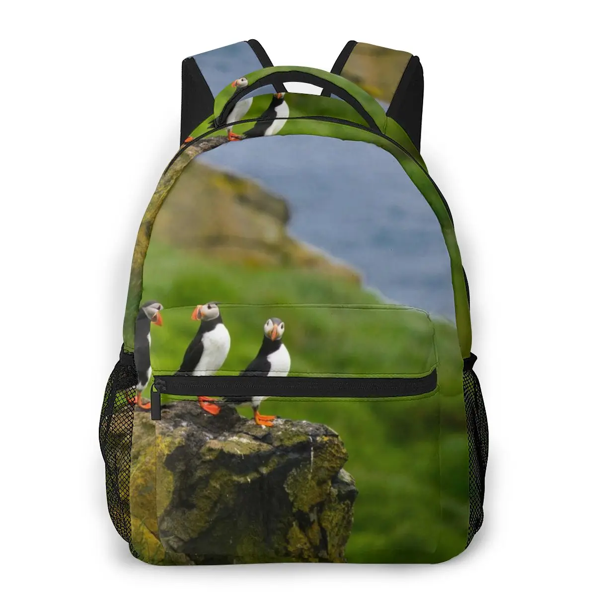 

Puffins Backpack School Bags Casual for Teenager Girls Shoulder Bag Travel Bags