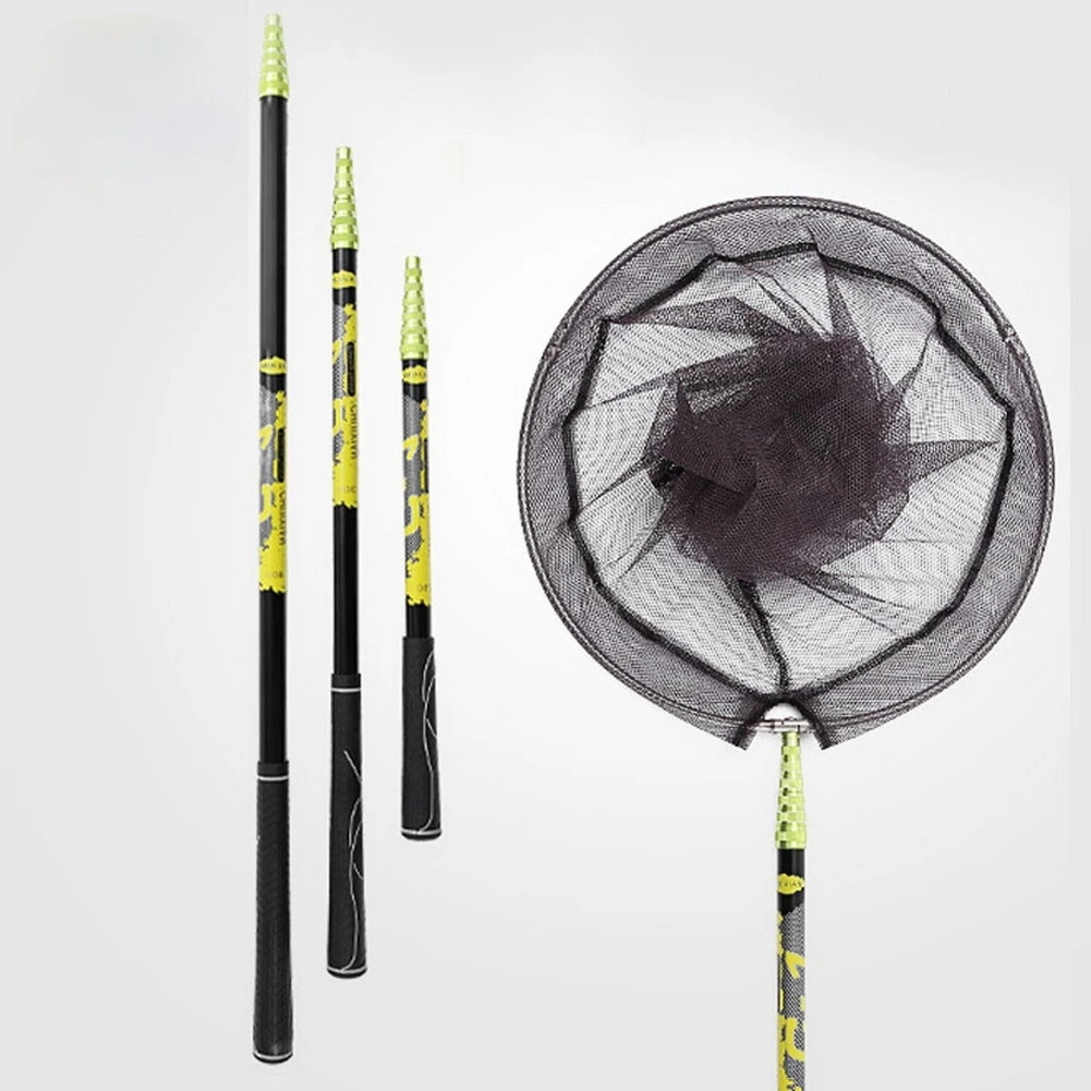 

Newly Foldable Fishing Net Fish Landing Net Collapsible Telescopic Pole Handle Durable Mesh