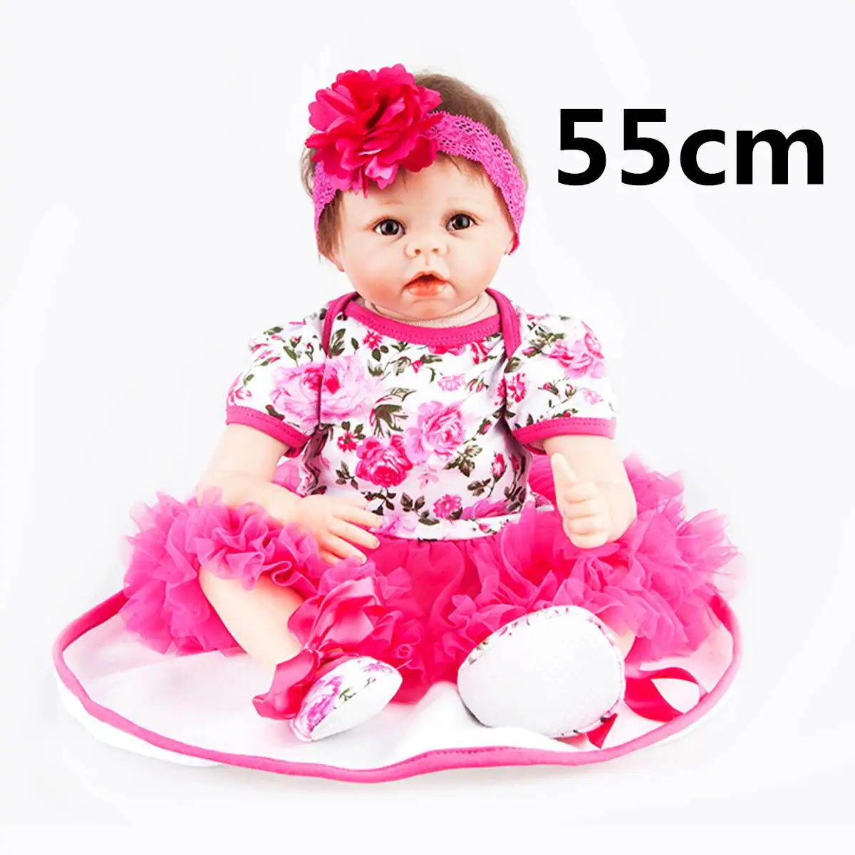 

22 Inch Baby Doll Reborn Toddler Soft Silicone Reborn Dolls Baby Soft Body Lifelike Menina Christmas Surprise Girl Gifts Doll