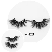 newest 25mm thick long false eyelashes mink hair reusable handmade fake lashes mink curly messy with laser packing 3 pairslot