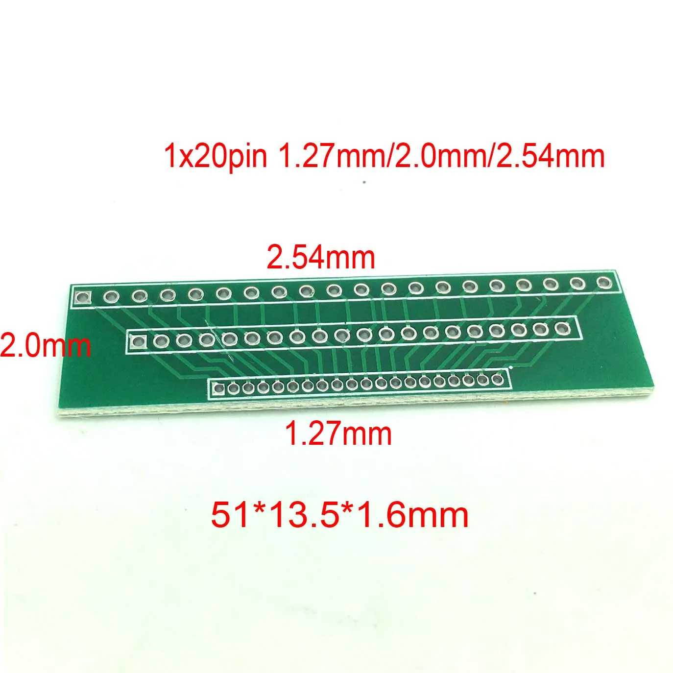 

100PCS Single row/double pin PCB board 1.27/2.0/2.54mm pitch mutual conversion 10P/20Pin
