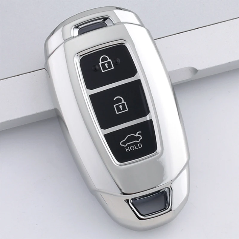 

3 Buttons Soft TPU Car Key Case Cover Key Bag For Hyundai i30 Ix35 Encino Azera Accent TM Palisade Santa Fe Fob Shell Protector