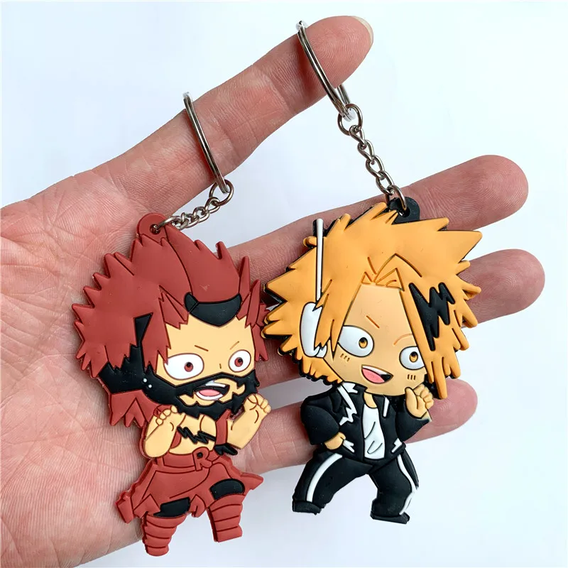 Милый аниме Kirishima Eijiro Kaminari Denki кольцо для ключей из силикагеля аксессуары