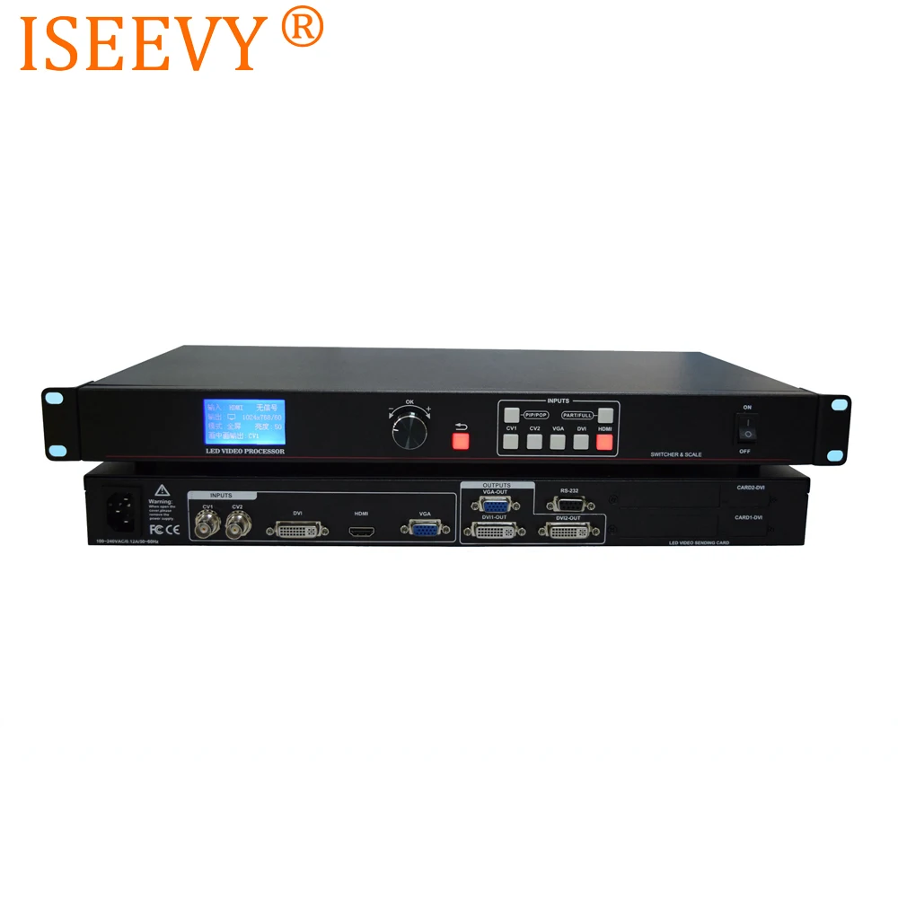 Светодиодный видеопроцессор ISEEVY с поддержкой DVI HDMI VGA AV вход для макс. 1920x1080 @ 60 Гц