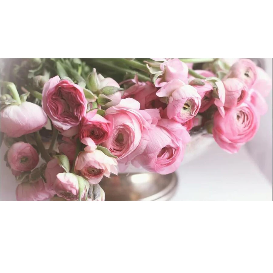 Большая вышивка алмазная полная сделай сам живопись цветы пиона крестиком