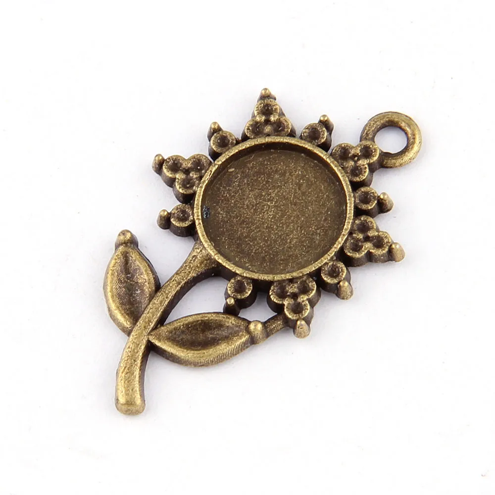 10 шт. античный бронзовый Круглый двойной подвесной 12 мм одиночный сплав нижний