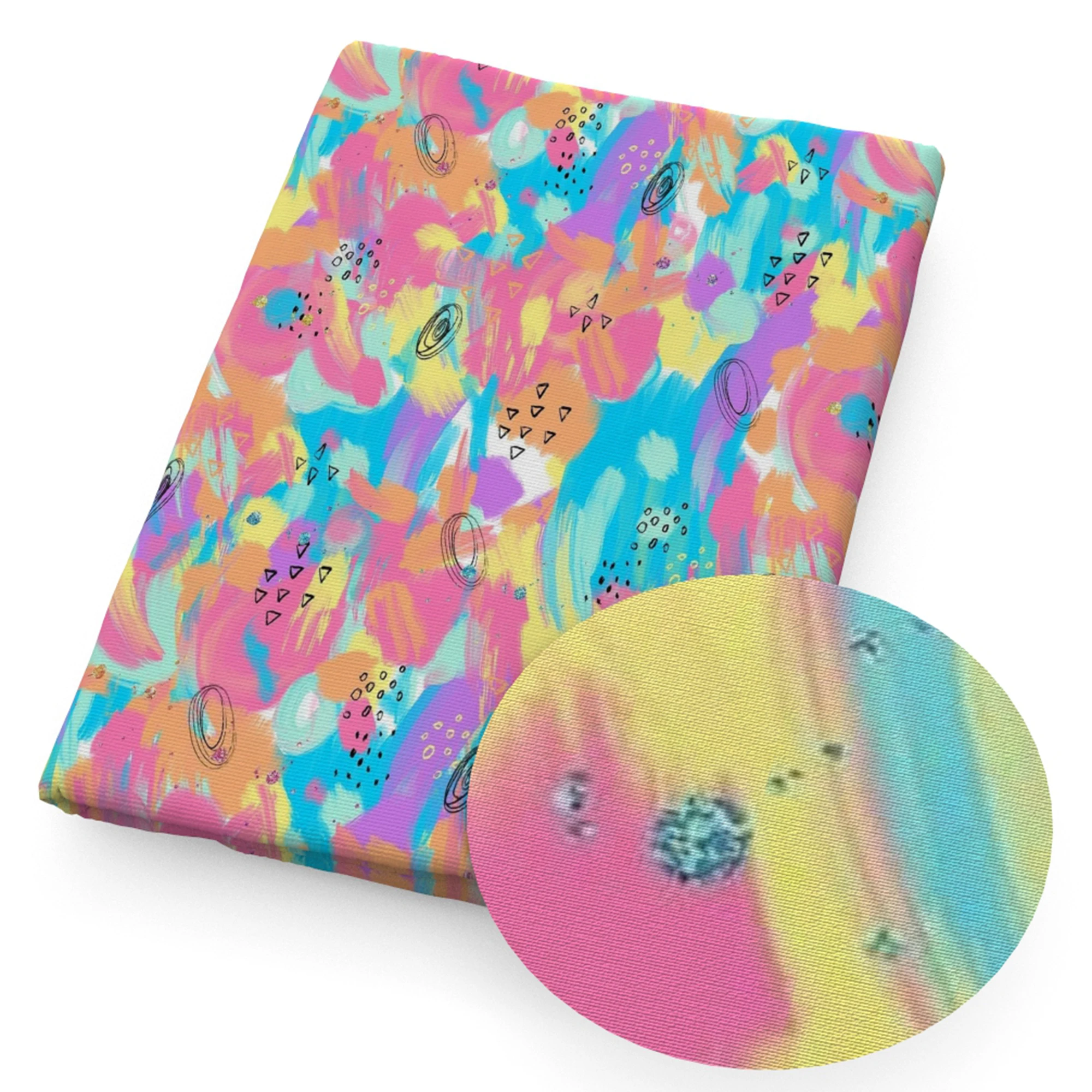 Половинная ткань из полиэстера и хлопка с принтом граффити для детского