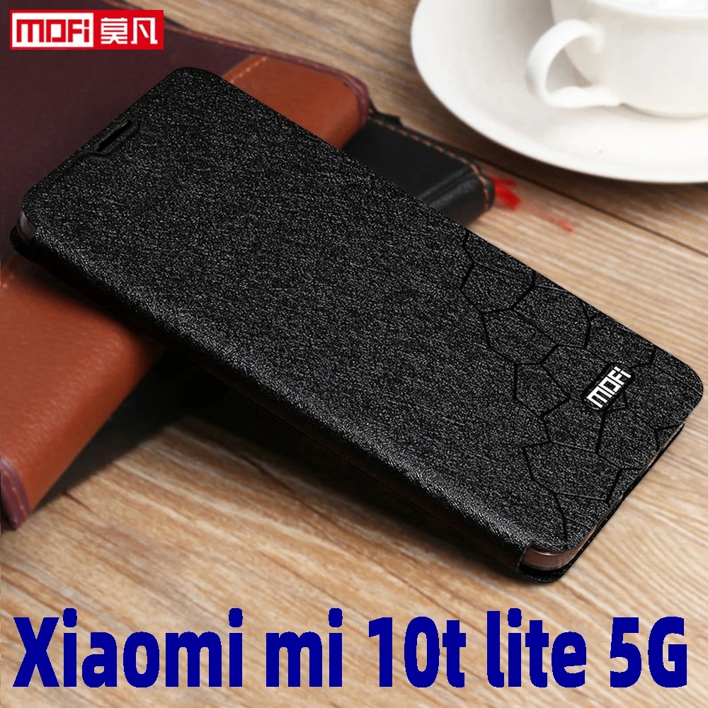 

flip case for xiaomi 10t lite case mi10t lite cover leather book stand Mofi luxury soft silicon mi 10t lite back coque case men