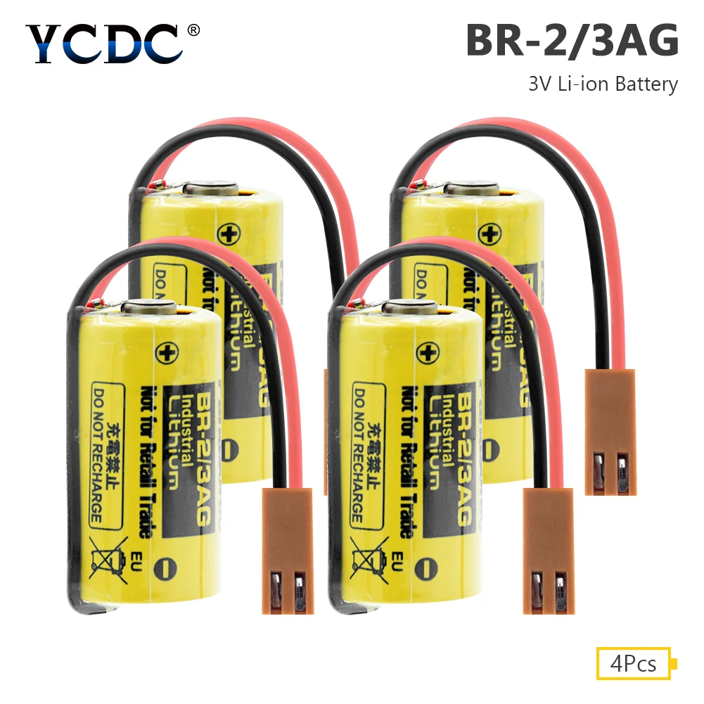 YCDC 4 шт. аккумулятор BR 2/3AG 3 в 1200 мАч PLC FANUC литий ионные резервные батареи для