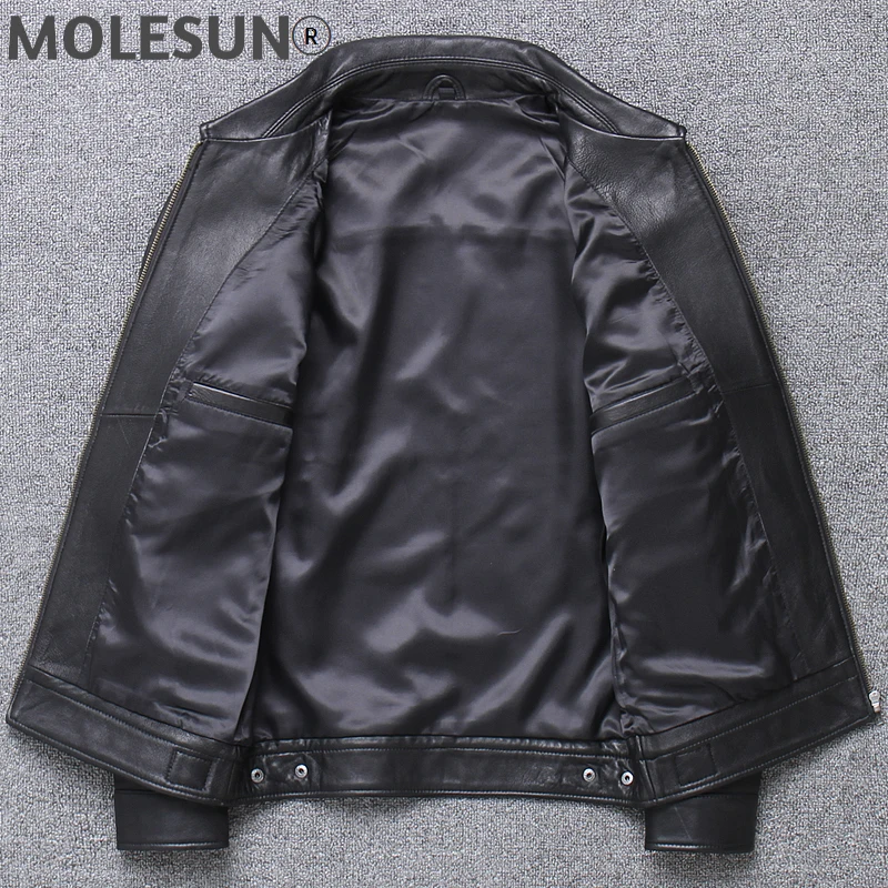 

Высококачественная кожаная мужская куртка, Повседневная Уличная одежда, мотоциклетное пальто из овчины, черные пальто, куртка-бомбер, кожа...