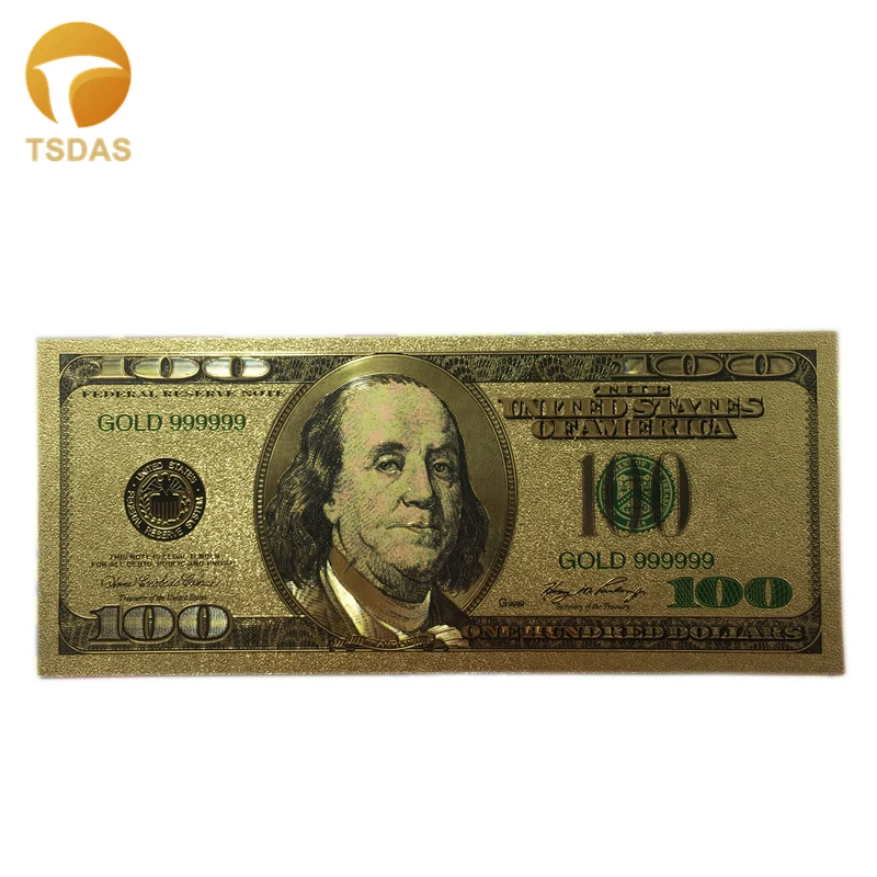 США 100 долларовая Золотая банкнота Роскошные 999 24k золотые купюры для коллекции