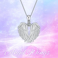 exquisite fashion silvery necklace pendant angel wing necklace womens necklace