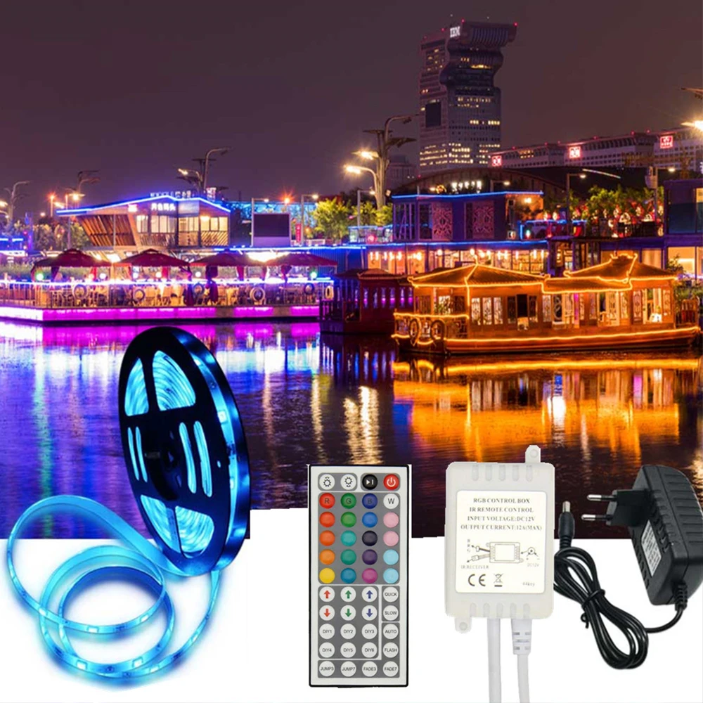 Светодиодная лента RGB SMD2835 гибкая светильник не водонепроницаемый 5 м постоянного