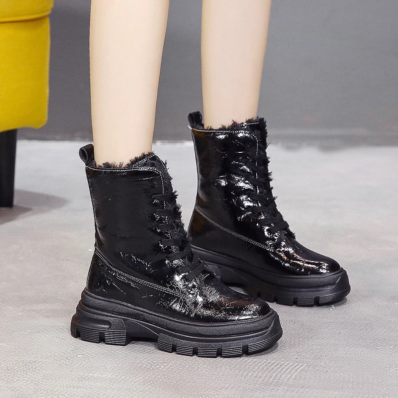 Женские зимние водонепроницаемые кроссовки походная обувь с густым мехом