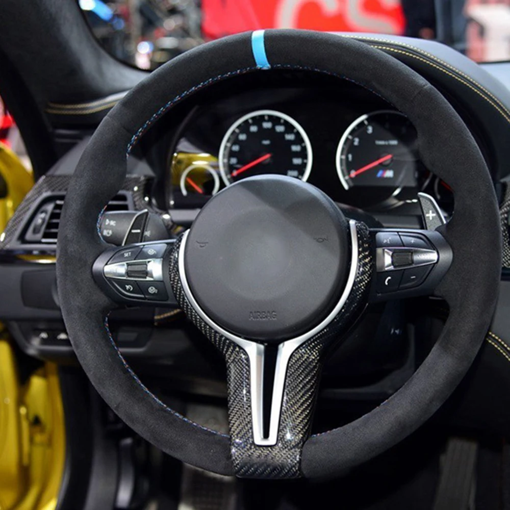 Для BMW M Series F80 F82 F10 F06 F12 F13 F15 F16 & sport F20 F22 F30 F31 F32 F33 F36 отделка рулевого колеса|Рулевые