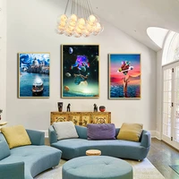 new modern living room art waterscape picture glitch savior multiple planets poster canvas painting wall art home decoration