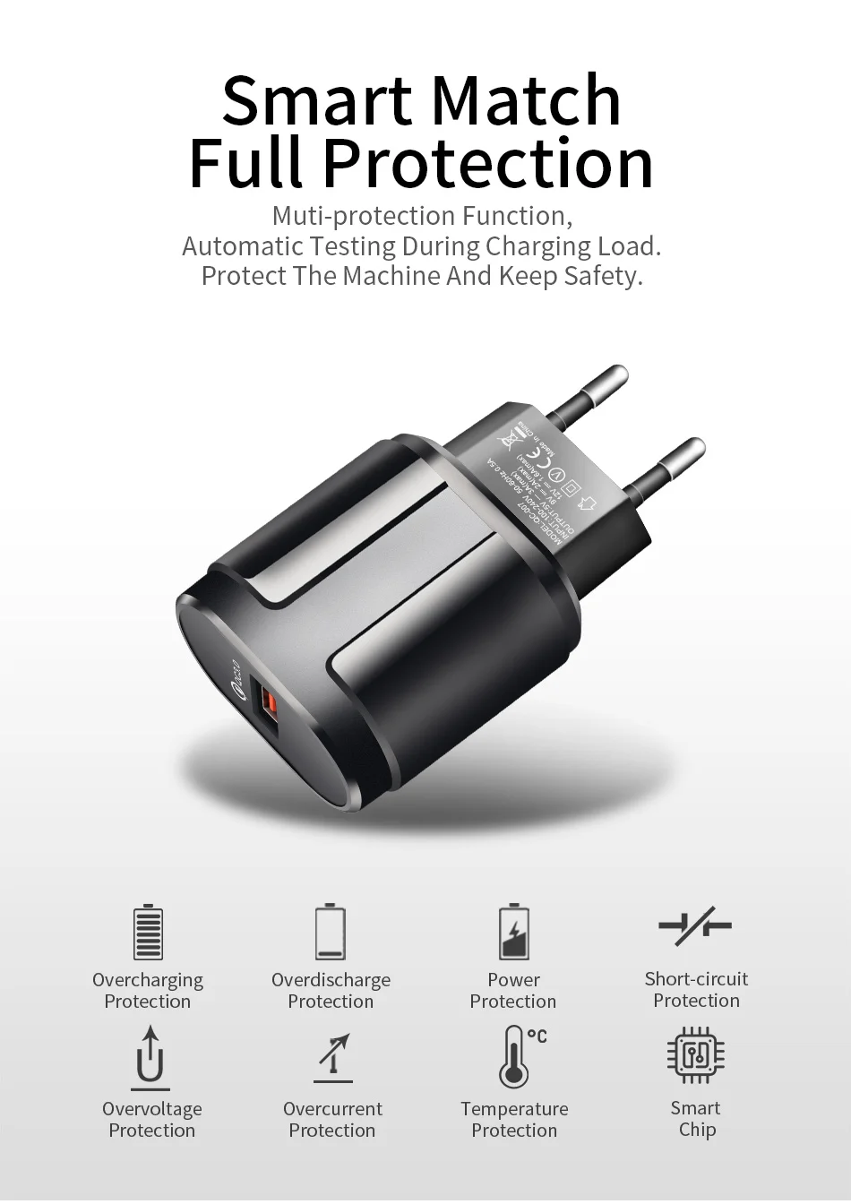 ROCK Quick Charge QC3.0 USB US EU Fast Charger Universal mobile phone charger Wall USB Charger Adapter for iPhone Samsung Xiaomi