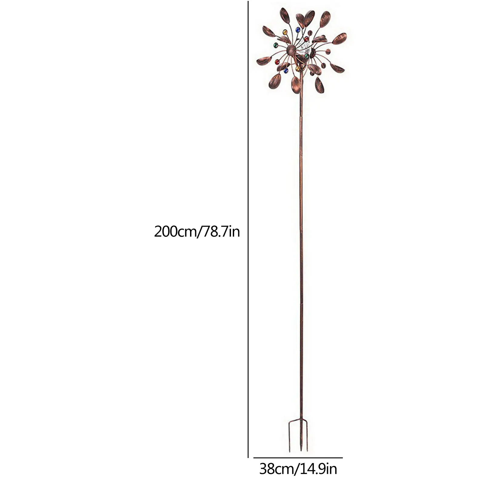 

Solar Wind Spinner Light LED Glass Ball Metal Art Sculpture for Outdoor Garden Decorations with Stake for Outdoor Yard