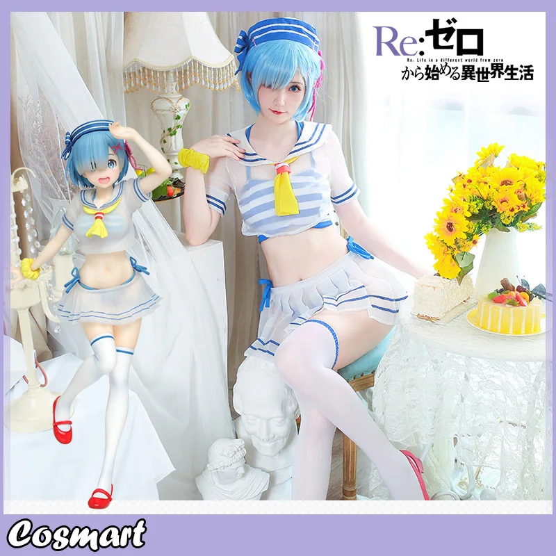 Костюм Моряка из аниме Re: Life a other World from Zero Rem летний купальник косплей костюм на