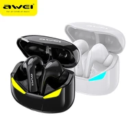 awei bluetooth earphones t35 hifi tws earbuds enc clean sound aac stereo led sport headsets handsfree gaming headphones with mic