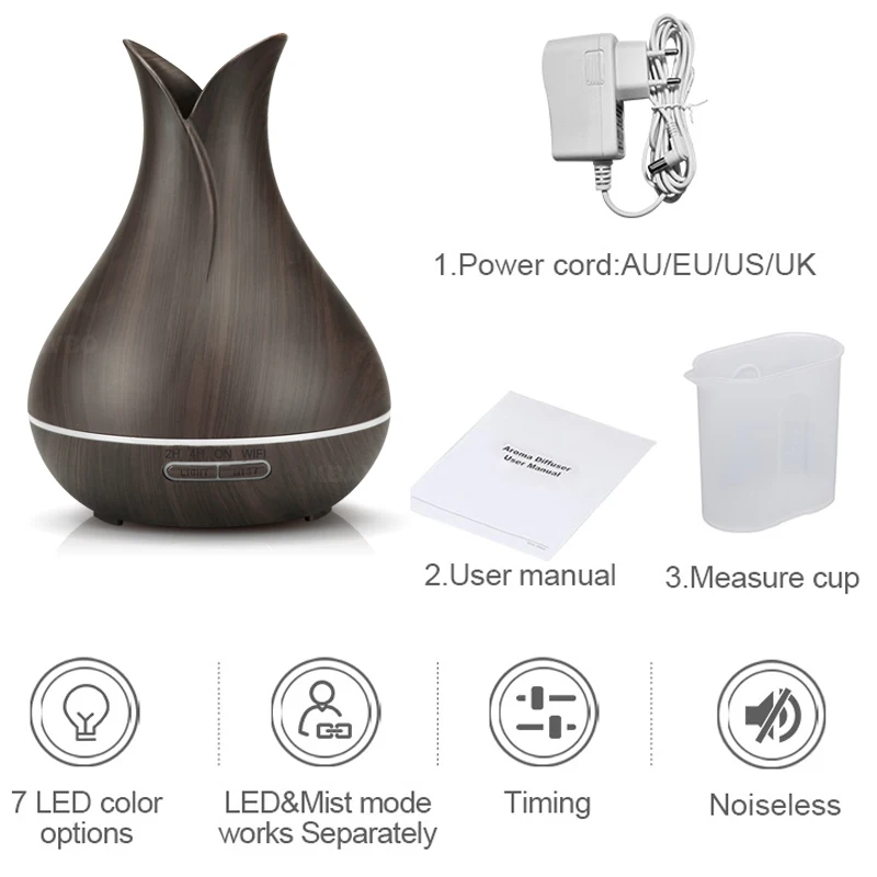Ароматерапия KBAYBO 400 мл деревянная машина для дома ультразвуковой увлажнитель