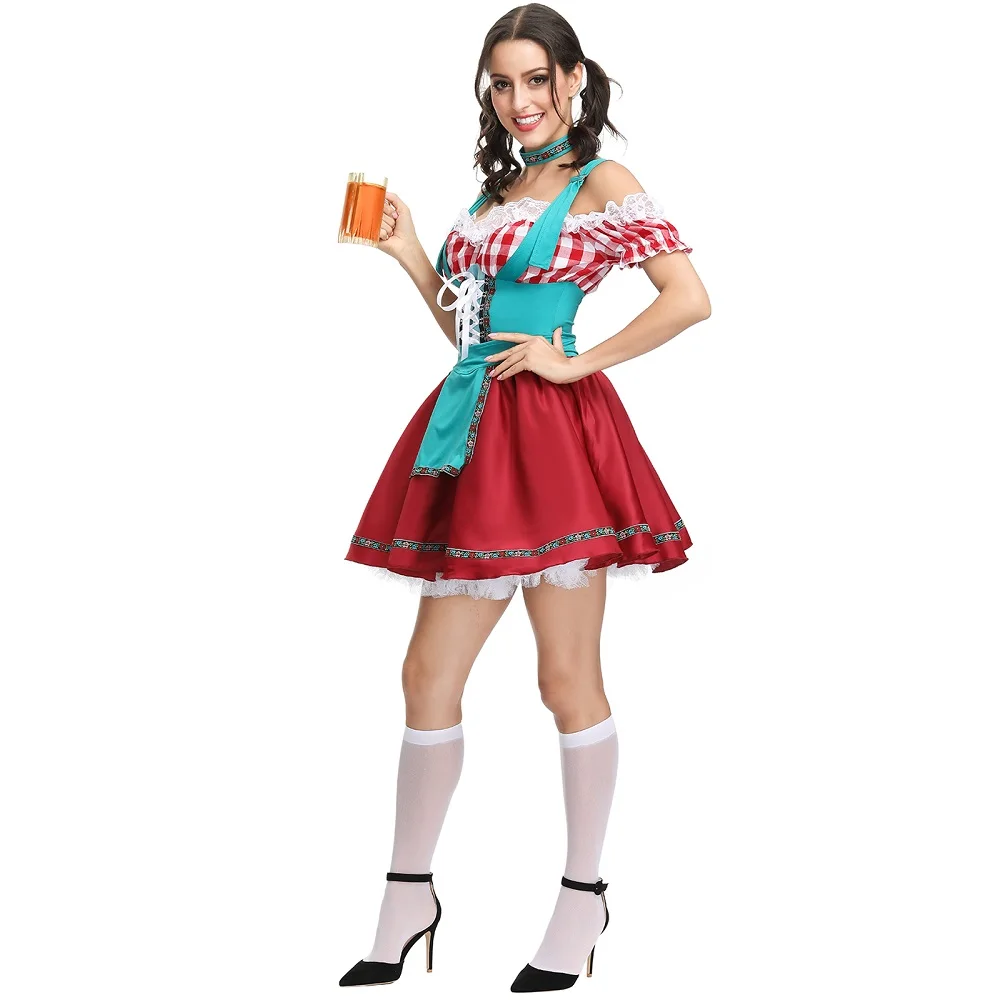 Женское сексуальное пиво oktoberfest девушка косплей костюм немецкий баварское пиво Wench Canival костюм праздничная одежда нарядное платье