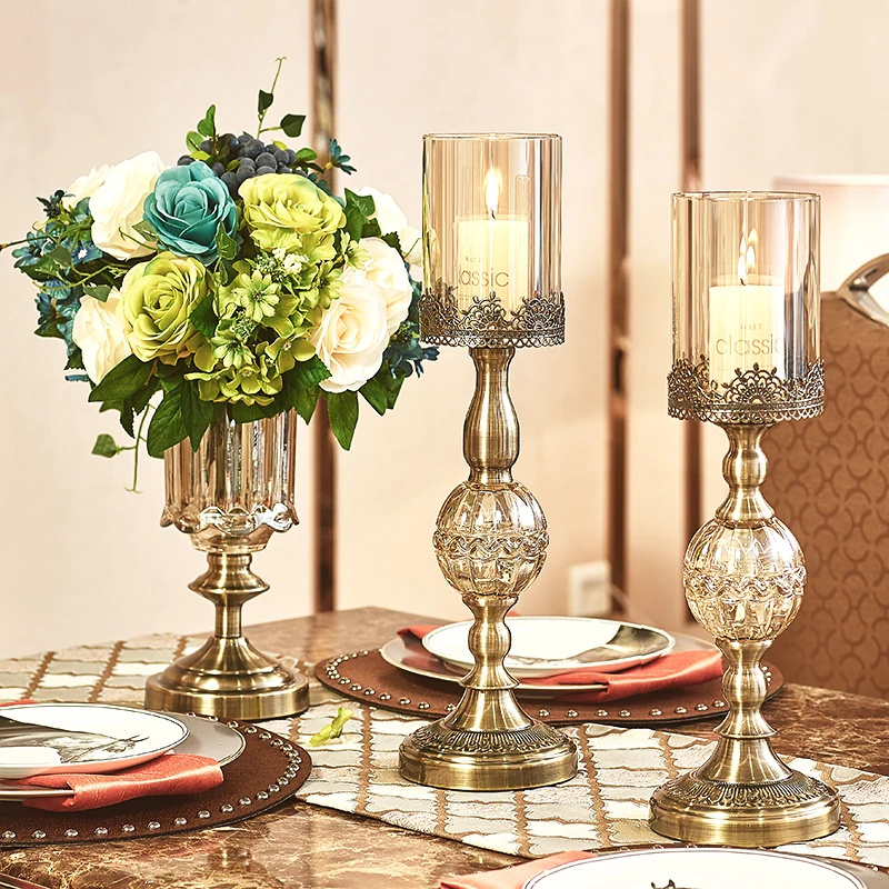 Роскошный Американский Хрустальный подсвечник из стекла настольные подсвечники