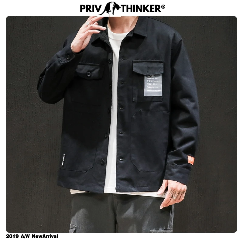 Privathinker Япония карманы сафари стиль Мужские куртки 2020 хип хоп Уличная Мужская