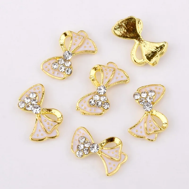 10 шт./пакет 3d для художественного оформления ногтей галстук бабочка золотого и