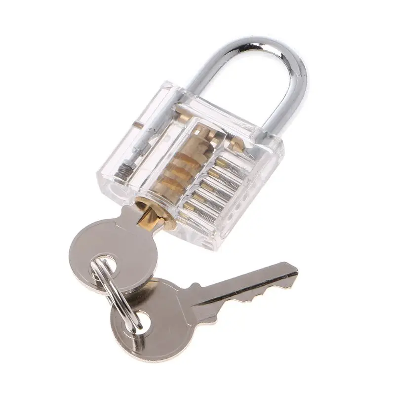 

50mm/2" 50mm/2" Transparent Cutaway Locks Inside View Practice Padlock Visible View Lock Training Skill Locks Keyed Padlock Tool