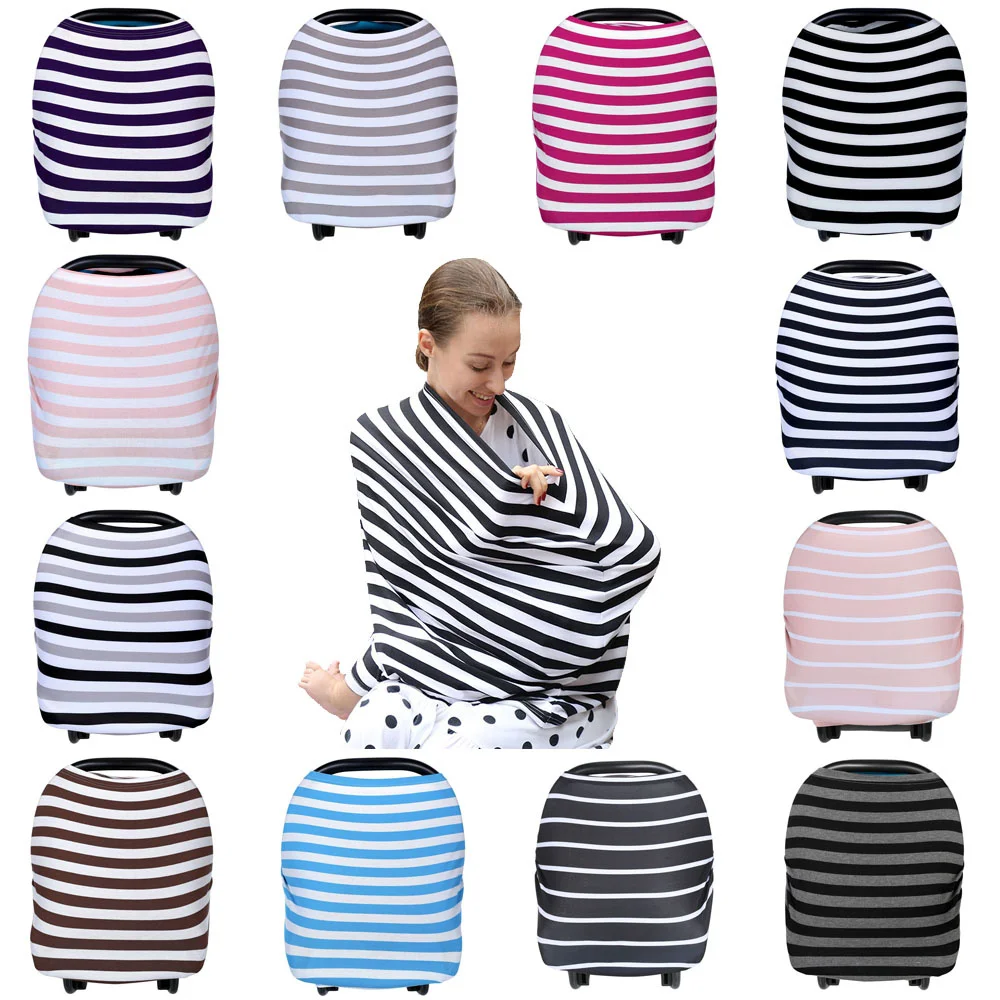 

Nursing Breastfeeding Scarf Baby feeding Car Seat Canopy Carseat Covers For Girls Boys Best Multi-Use Infinity Stretchy Shawl