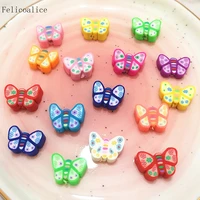1000 pcs multicolor pretty butterfly shaped polymer clay spacer beads for diy handmade jewelry craft accessories 10mm