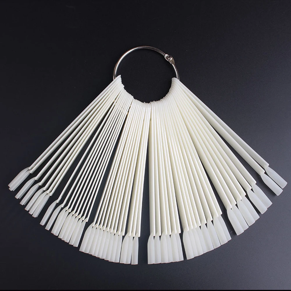 Палочки для дизайна ногтей прозрачные в форме веера 50 шт. накладные Типсы колесо