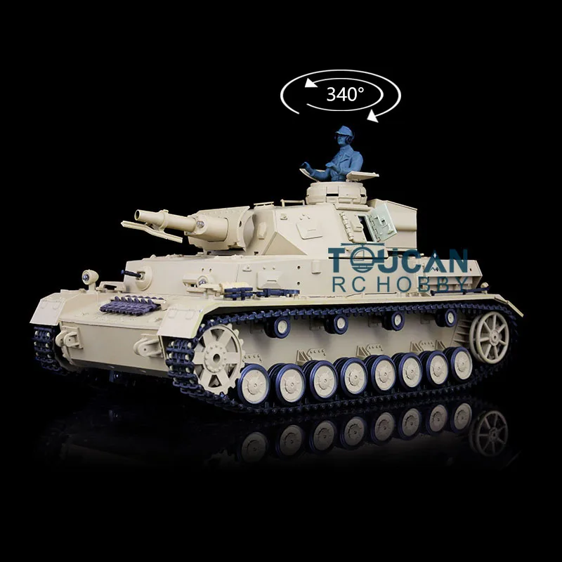 

US Stock 1/16 2.4G Heng Long TK6.0S Plastic German Panzer IV F RTR RC Tank 3858 Model TH12566-SMT5