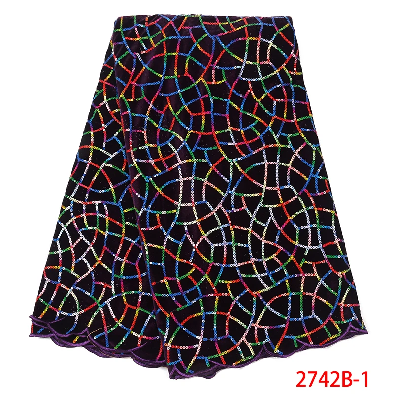 Лидер продаж 2020 высококачественное Африканское бархатное кружево с блестками