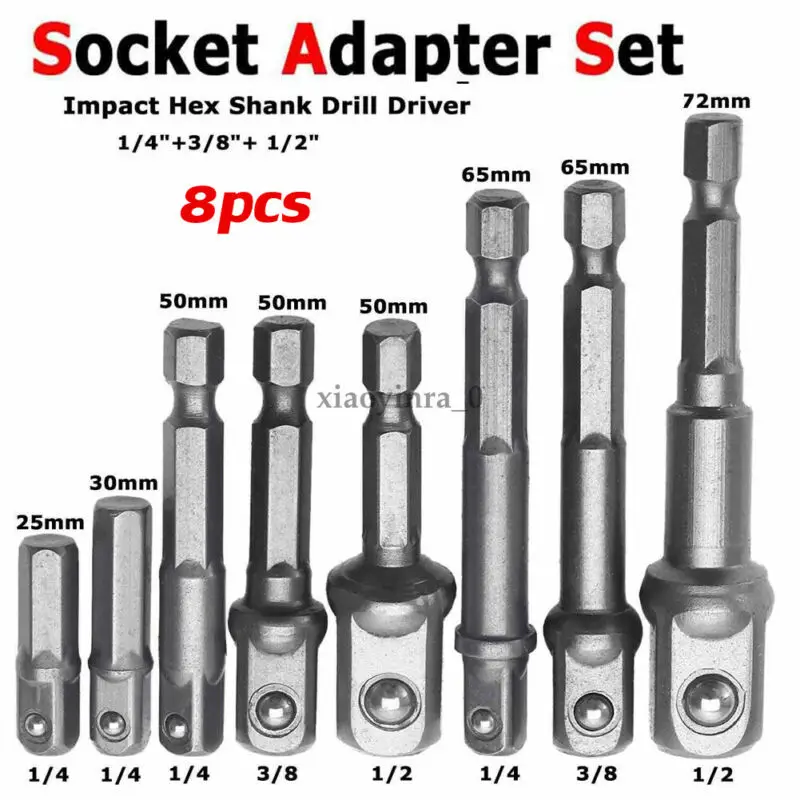 8 шт. Набор бит для шестигранных ударных насадок хвостовик 1/4 дюйма 3/8 1/2