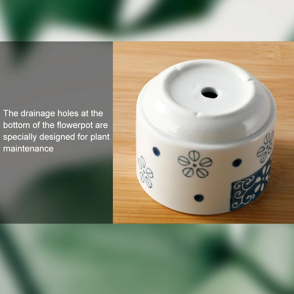 Керамический цветочный горшок для суккулентов простой прямой черный и белый в