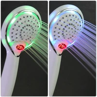 lcd hand shower led handheld shower head with temperature digital display 3 colors change water powered led shower sprinkler
