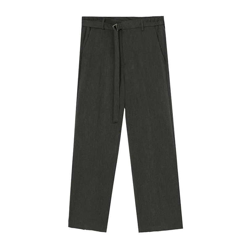 

IEFB Men's Wear Spring 2021 New Business Strousers Man's Straight Casual Suit Pants With Belt Loose Wide Leg Trousers 9Y5986