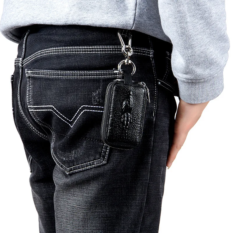 WESTCREEK брендовый держатель для ключей из натуральной кожи с крокодиловым узором и