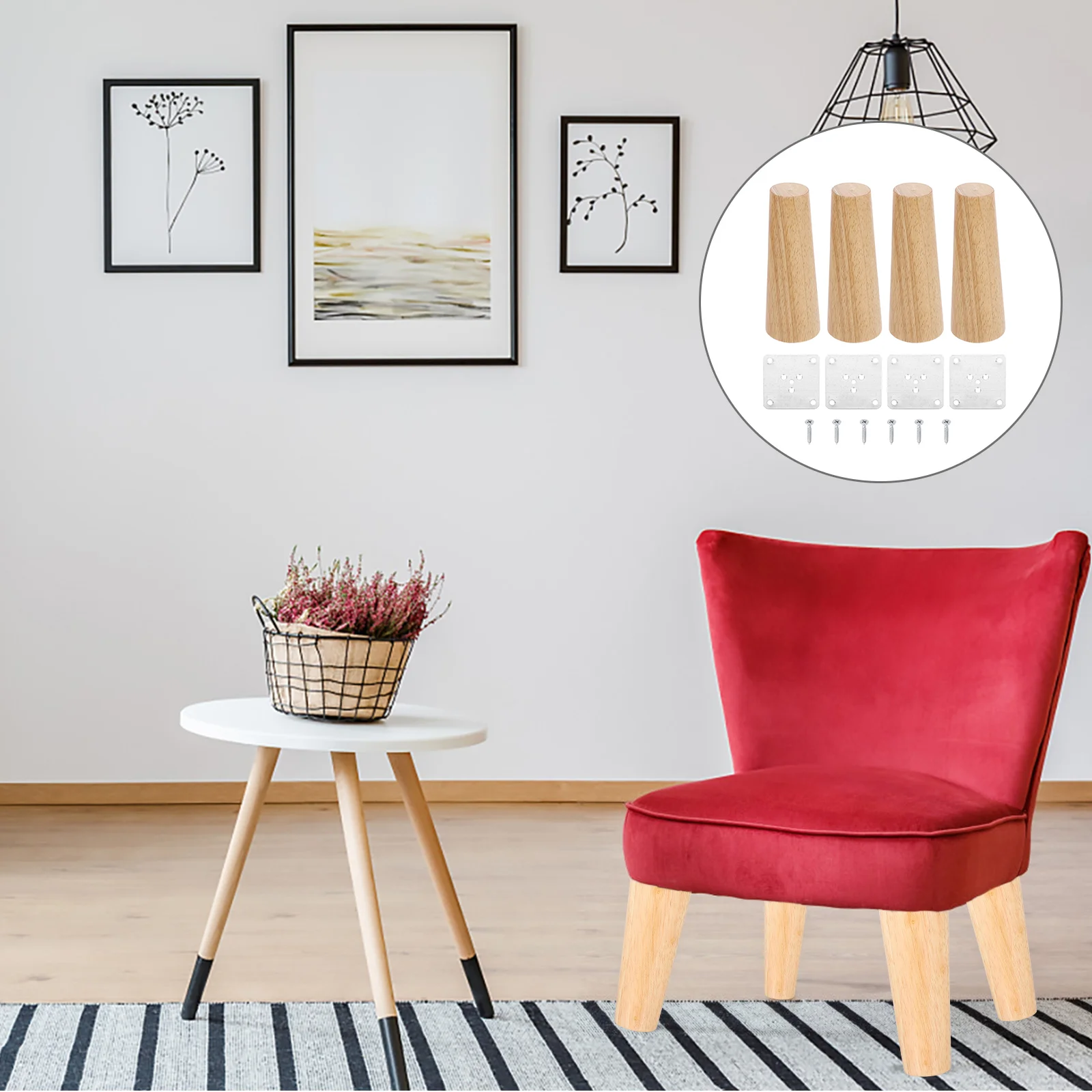 

4 Sets Wood Furniture Legs Nordic Style Furniture Legs Furniture Parts