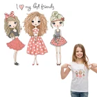 Термопереводные наклейки A-level, термонаклейки для одежды для девочек, нашивки для самостоятельного нанесения тепла на джинсы, подарок для девочки