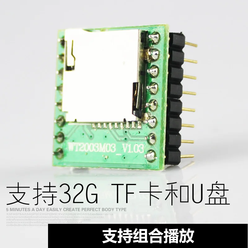 Wt2003m03 High Quality MP3 Music Module IC Decoder Board SD Card TF with Power Amplifier UART Voice | Инструменты