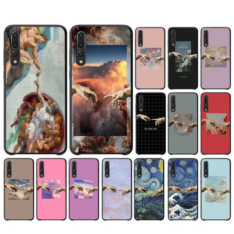 

Yinuoda The Creation of Adam Phone Case For Huawei P9 P10 P20 P30 P40 Lite P20Pro P30Pro P40Pro Psmart