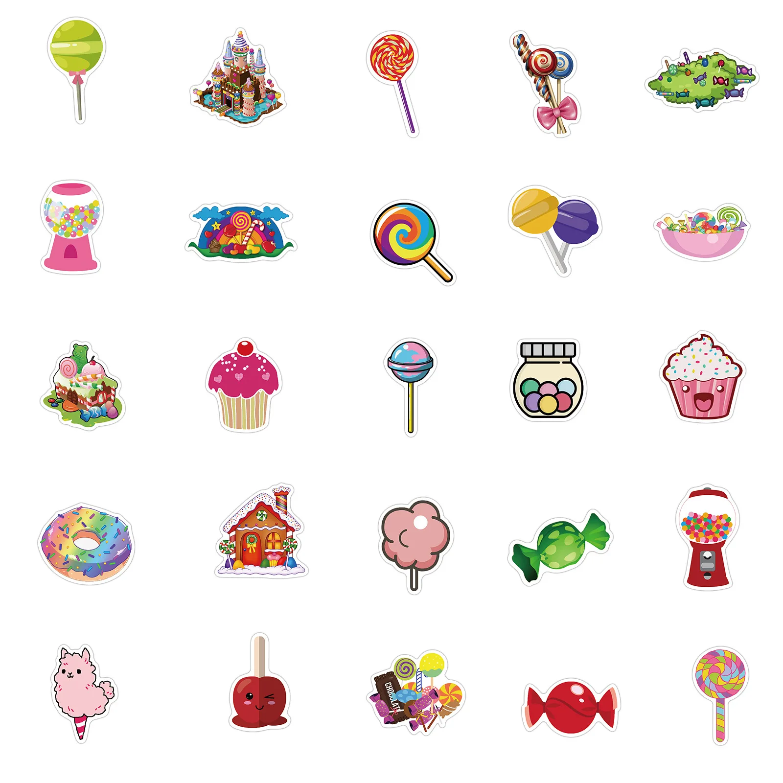 

Cartoon Colorful Candy Graffiti Stickers 50pcs/Pack Luggage Skateboard Guitar Laptop Decoration Note Pad Sticker Room Decor