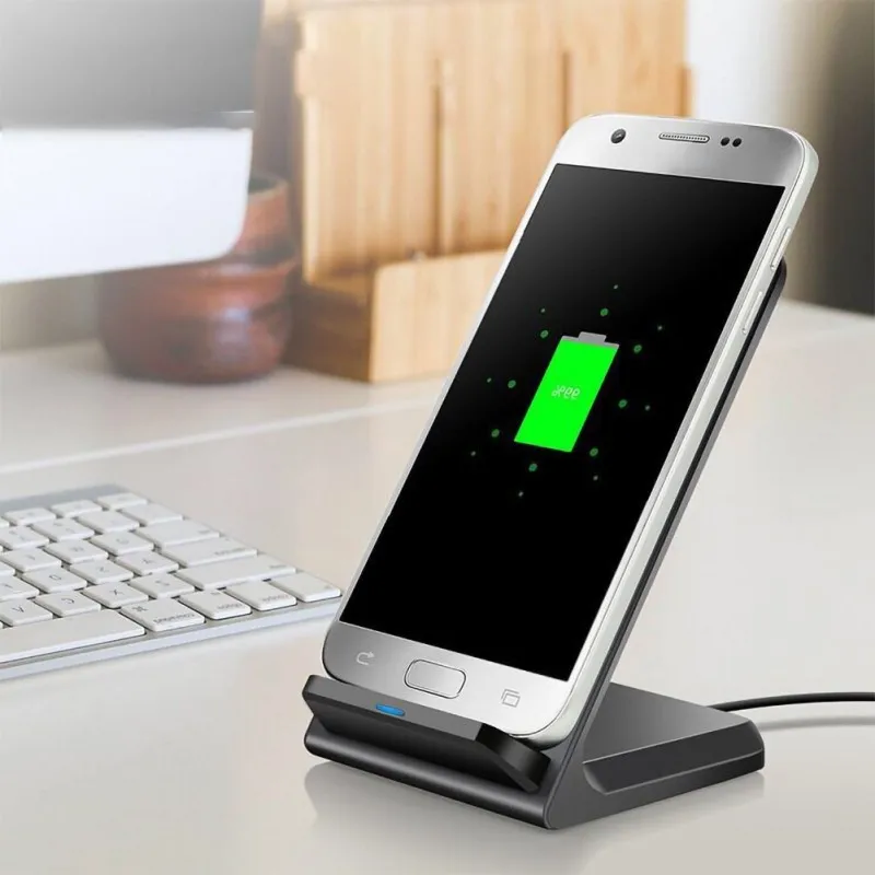 10 Вт Беспроводная зарядная подставка двойные катушки Быстрая зарядка