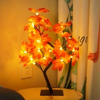 simulation maple leaf led lamp plant shape bedroom decoration light cute decoration night light bedroom decoration tree light