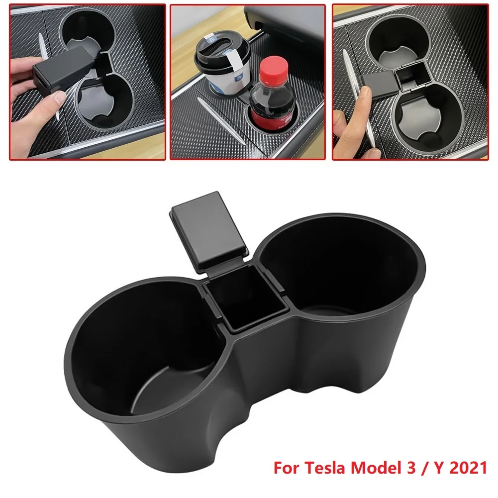 

Лидер продаж, автомобильный держатель для стакана, ограничитель для воды, скользящий ограничитель, зажим для Tesla Model 3 / Y 2021, силиконовые чашк...