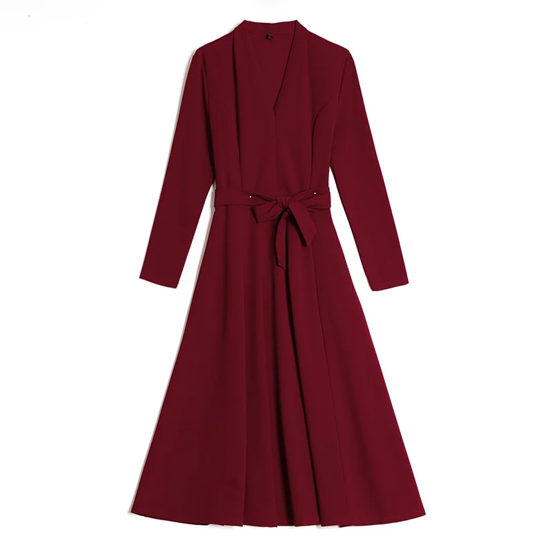 

2021 3XL Plus Size Spring Autumn Vintage Vestidos Women Fashion Black V-neck Dresses Office Lady Party Classy Bodycon Midi Dress